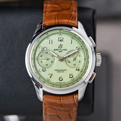 breitling premier pistachio dial|breitling premier pistachio green.